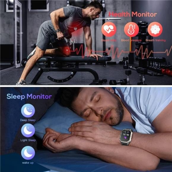 Smart Watch for MenFitness Tracker:Bluetooth (Answer/Make Call)Tactical Military - Picture 3 of 6